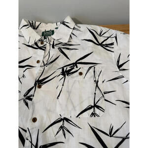 🌿 Superdry Oxford Street Bamboo Print Button-Up Shirt — Size M